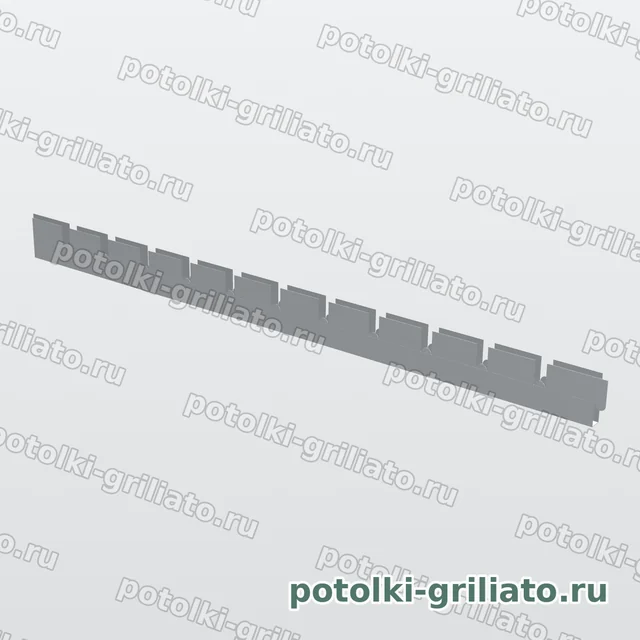 Профиль Грильято МАМА 50х50 (высота 40 мм, ширина 10 мм), Эконом, металлик, 600 мм