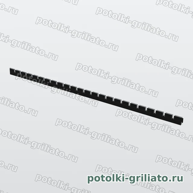 Профиль Грильято поперечный 50х50 (высота 40 мм, ширина 10 мм), Эконом, черный, 1200 мм