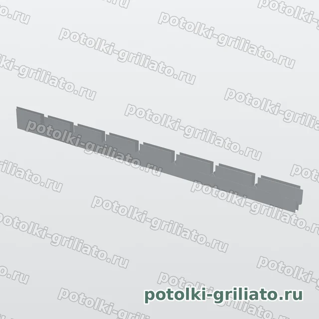 Профиль Грильято поперечный 75х75 (высота 40 мм, ширина 10 мм), Эконом, металлик, 600 мм