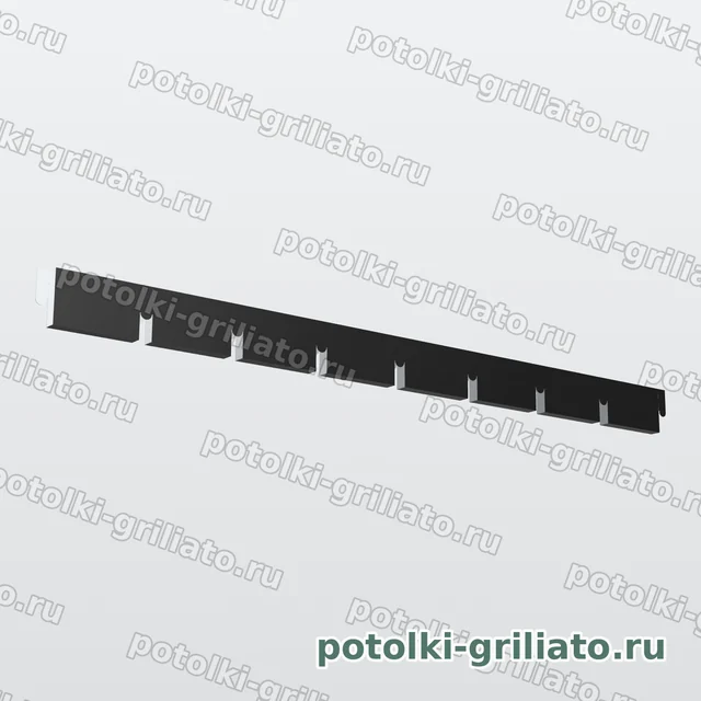Профиль Грильято ПАПА 75х75 (высота 40 мм, ширина 10 мм), Эконом, черный, 600 мм