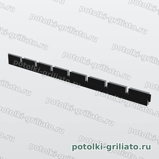 Профиль Грильято поперечный 75х75 (высота 40 мм, ширина 10 мм), Эконом, черный, 600 мм