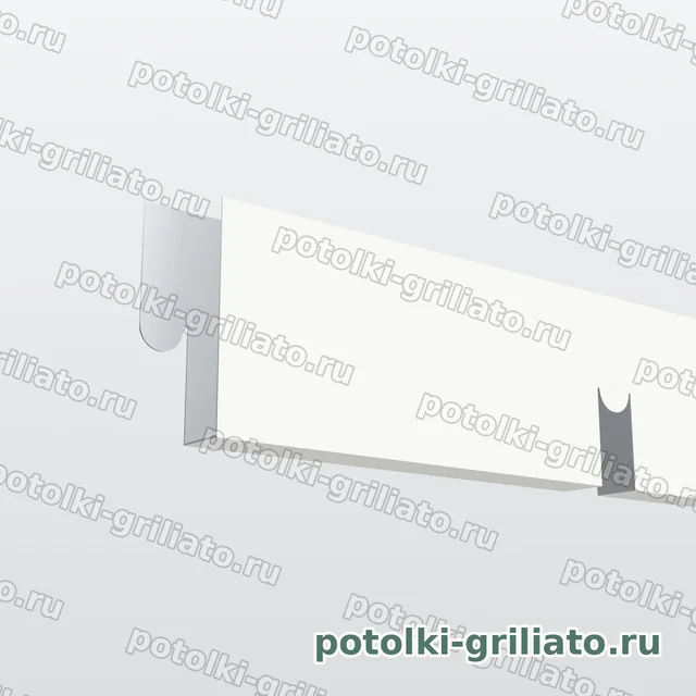 Профиль Грильято ПАПА 100х100 (высота 40 мм, ширина 10 мм), Эконом, белый матовый, 600 мм — 3D-иллюстрация — торец профиля крупным планом